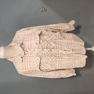 Arizona Jean Co plaid Flannel button-down convertable sleeves top